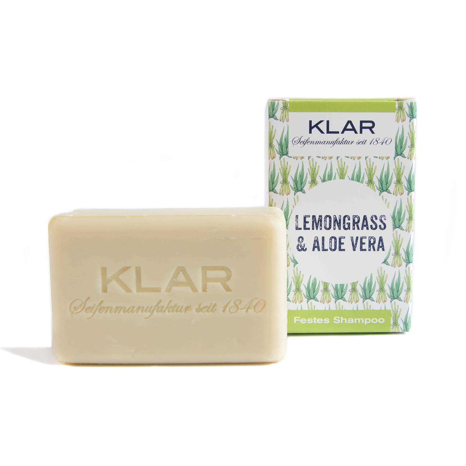 festes Shampoo "Lemongrass & Aloe Vera", KLAR SEIFEN