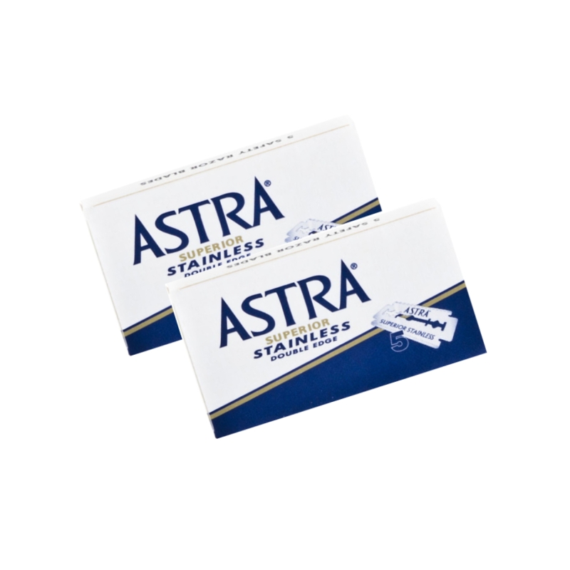 ASTRA Superior Stainless Rasierklingen (10 Stck), zweischneidig, DE Blades, Hobelklingen